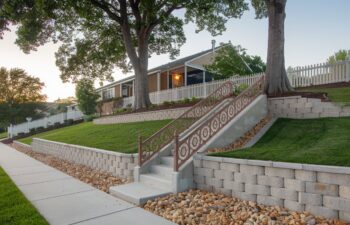 A home with a sloped front yard