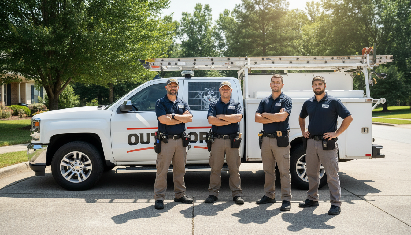 The Outdoors Group team with service truck