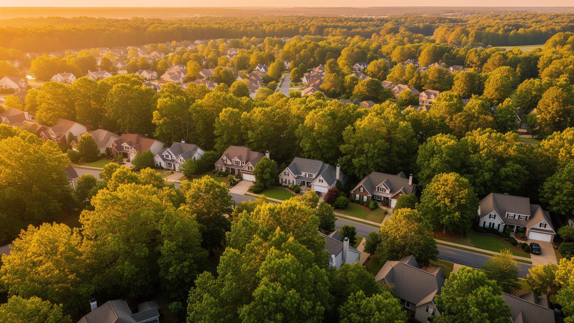 Georgia neighborhood aerial view