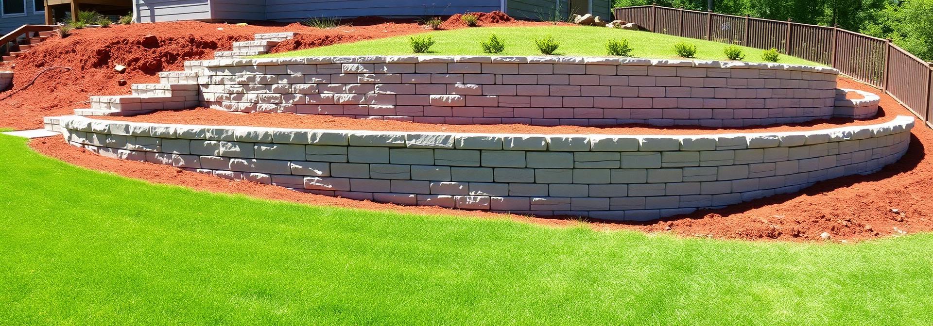 Professional retaining wall installation in Carrollton, Georgia