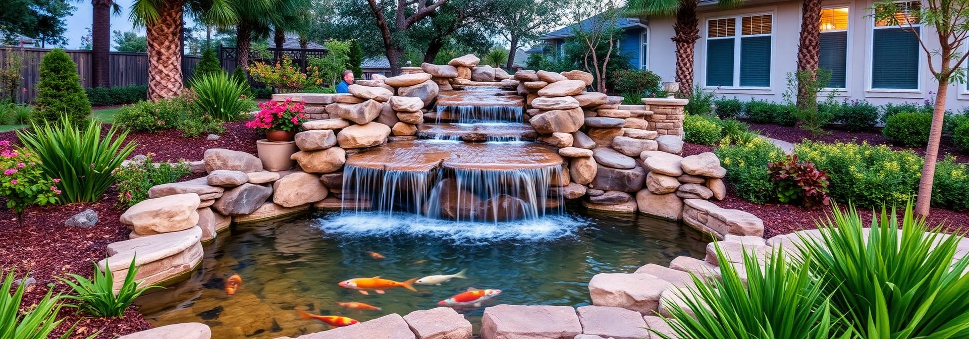 Custom water feature installation in Carrollton, Georgia