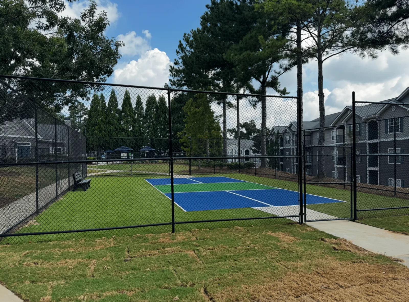 Finished concrete pickleball court slab