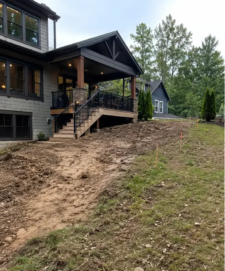Before — Retaining Wall — Full Installation